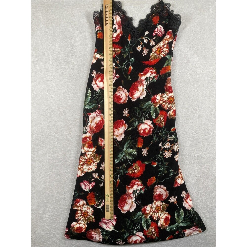 Anthropologie Foxiedox Midi Dress Size XS Autumnal Black Lace Vintage Floral - Picture 2 of 7